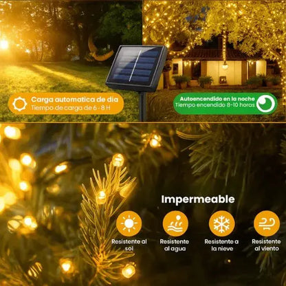 Ecoluces™️ Compra 1 Lleva la 2 Gratis - Luces Solares Navideñas (24 metros)